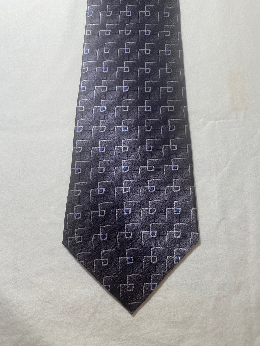 Vintage Pierre Cardin Silk Tie Geometric Interlinking "P" Pattern